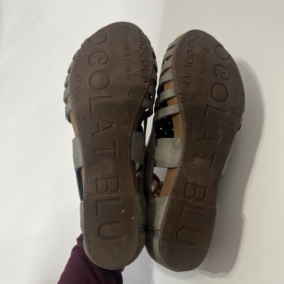 Sz 6.5 Chocolat Blu Viva Wedge - Woven Platform Sandal on a Low-Wedge - Picture 9 of 9